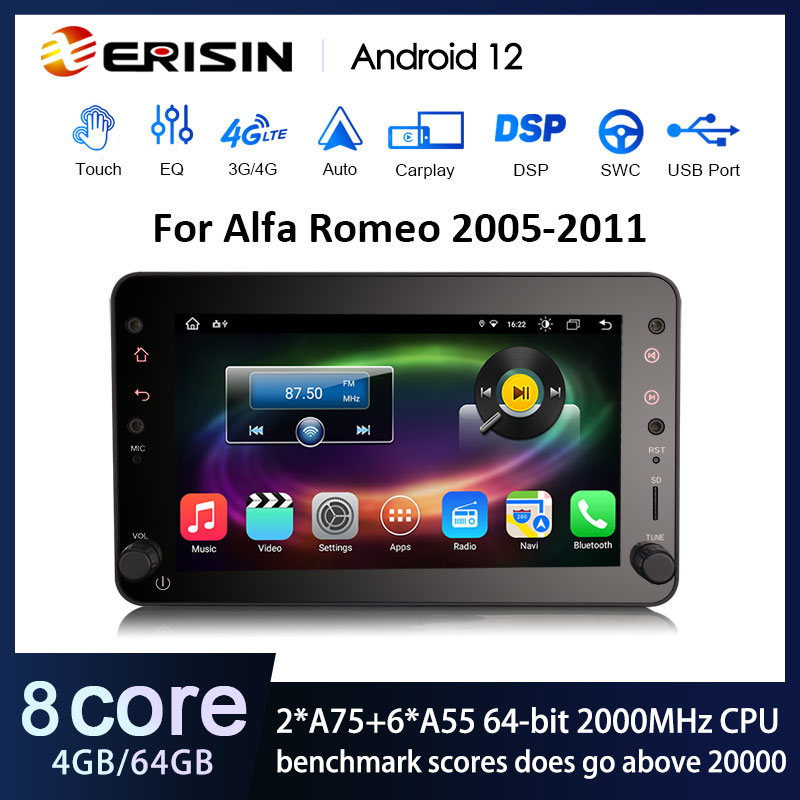 Erisin ES8820R IPS Screen 7 Android 12 0 Car Stereo For Alfa Romeo GPS