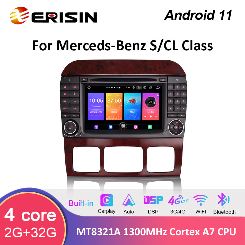 Erisin ES5180E Android 10.0 Autoradio GPS DAB+DVD CarPlay Wifi DTV OBD für  Mercedes Benz E/CLS/G Klasse W211 W219 W463