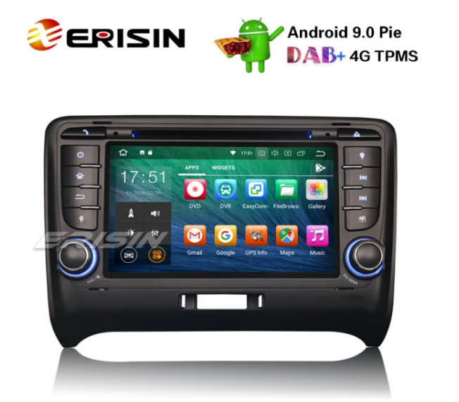 Erisin ES4879T 7 Android 9.0 Autoradio DAB+ GPS DTV WiFi OBD2 4G TPMS  Bluetooth Navi for AUDI TT MK2,Clearance products