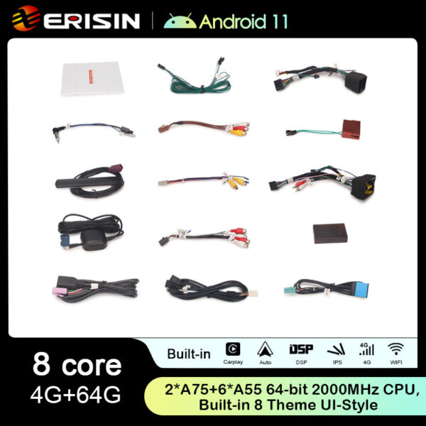 ES8992B 8 Core Android 11.0 DAB+ DSP Autoradio Wireless CarPlay 4G