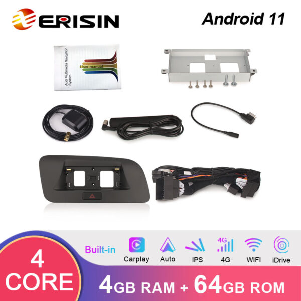Erisin ES8579T 7 IPS Android 12.0 Car Radio For AUDI TT MK2 DSP Wireless  CarPlay Auto TPMS DAB+ 4G LTE DVD GPS System