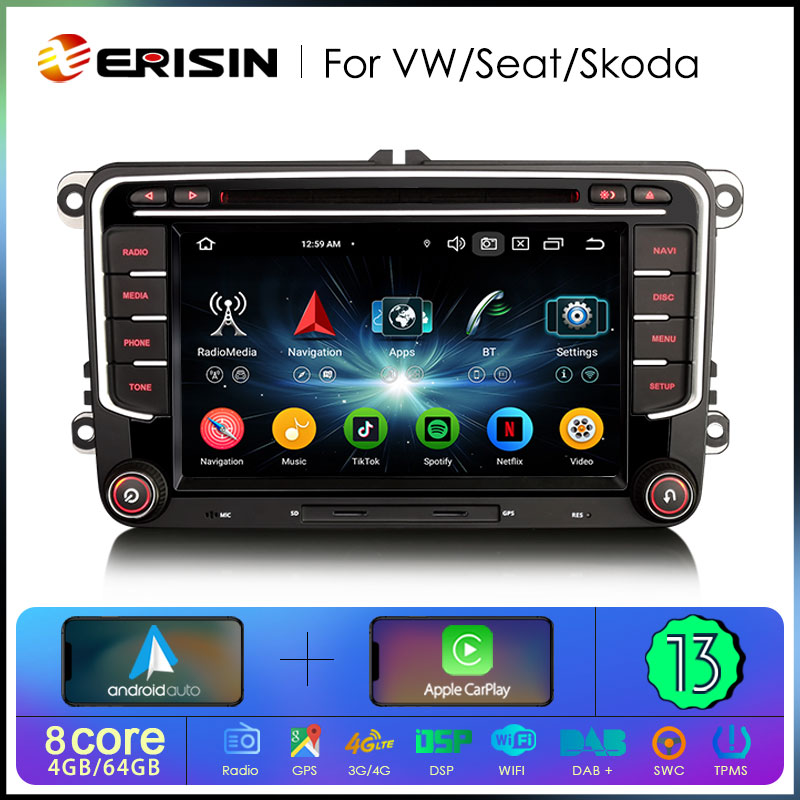 Erisin ES6735V Android 13.0 Car Stereo DVD For VW Passat Seat