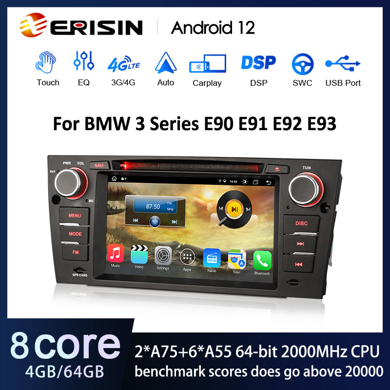 Erisin ES8867D Android 13.0 Car DVD GPS Navigation For BMW E90 E91 E92 E93  M3 Stereo Wireless CarPlay Auto Radio DSP 4G LTE BT5.0 - Erisinworldwide