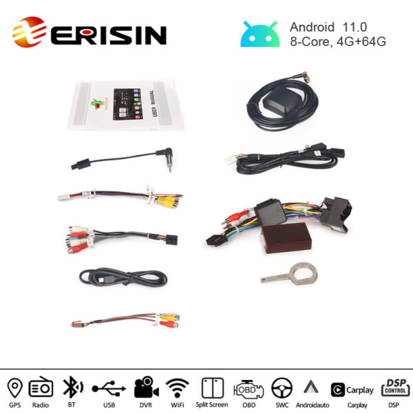 Erisin ES2255V 7 HD Android 11 Car Stereo System For VW SEAT Skoda Fabia GPS  Navigation Wireless Apple CarPlay DSP Amplifier